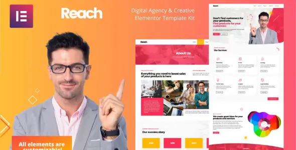 Reach – Digital Agency & Creative Elementor Template Kit