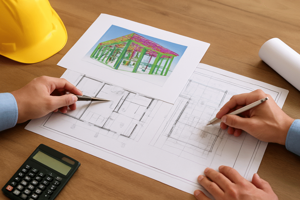 תהליך עבודה של משרד קונסטרוקציה בצפון – שרטוטים, הדמיה תלת־ממדית וצוות מהנדסים
